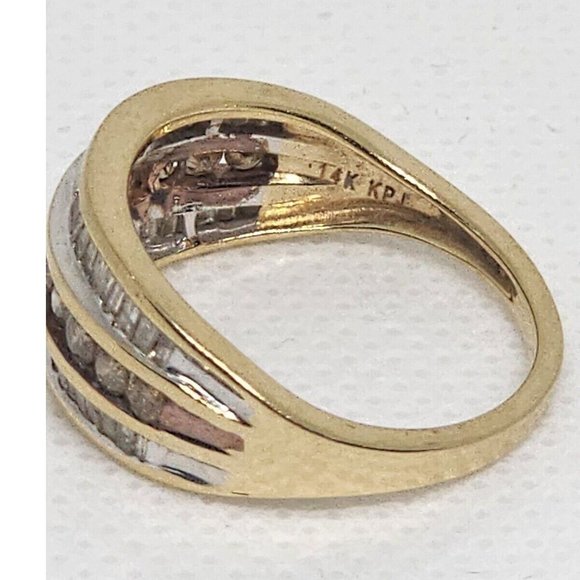 14K YELLOW GOLD HESSONITE & GOSHENITE RING  SIZE 6 - Picture 5 of 8